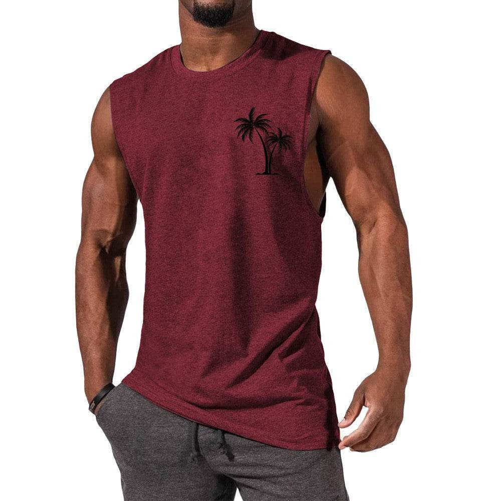 Coconut Tree Embroidery Vest - Summer Beach Tank Tops for Workout - HOPE Athlete Apparel and Wellness