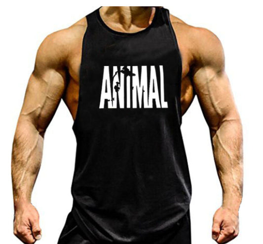 Men's Cotton Waistcoat With Wide-split Fitness And Bodybuilding Vest