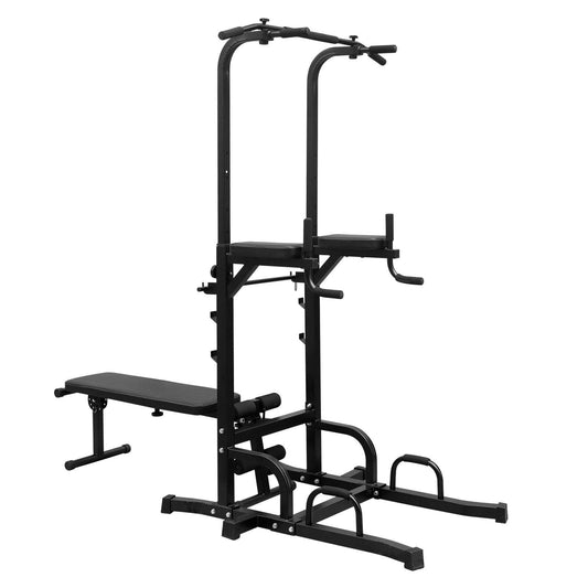 Power Tower with Bench & Chin-Up Bar for Ultimate Strength Training - 440LBS Capacity -