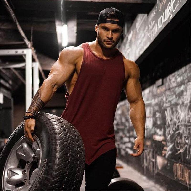 Men's Solid Color Sports Vest - Cotton Fitness Bodybuilding Tee - HOPE Athlete Apparel and Wellness