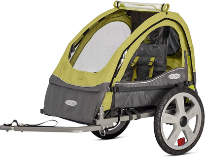 Sync and Take 2 Bike Trailer with Harness – Safe 5-Point Harness for Single/Double Seat, Weather Shield Included - Premium Bike Trailer with Harness -