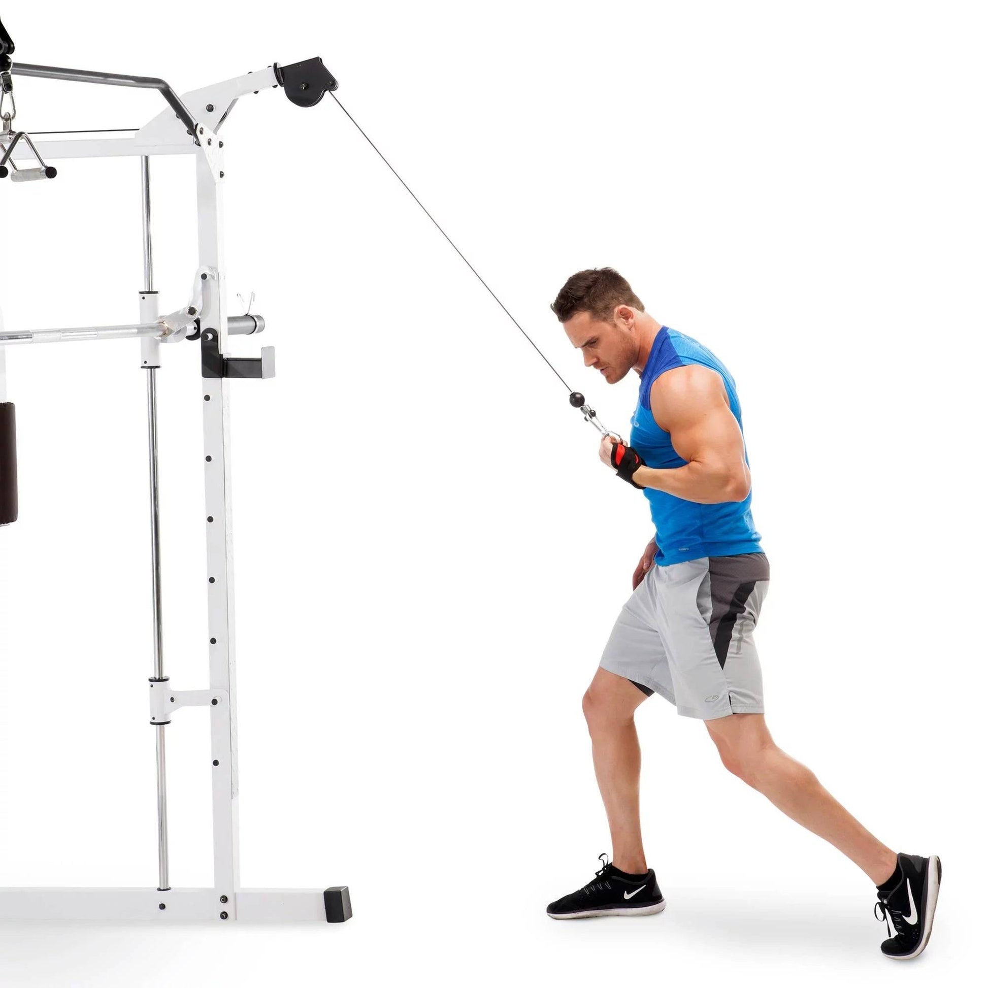 Combo All-in-One Home Gym Equipment for Full Body Workout - White -