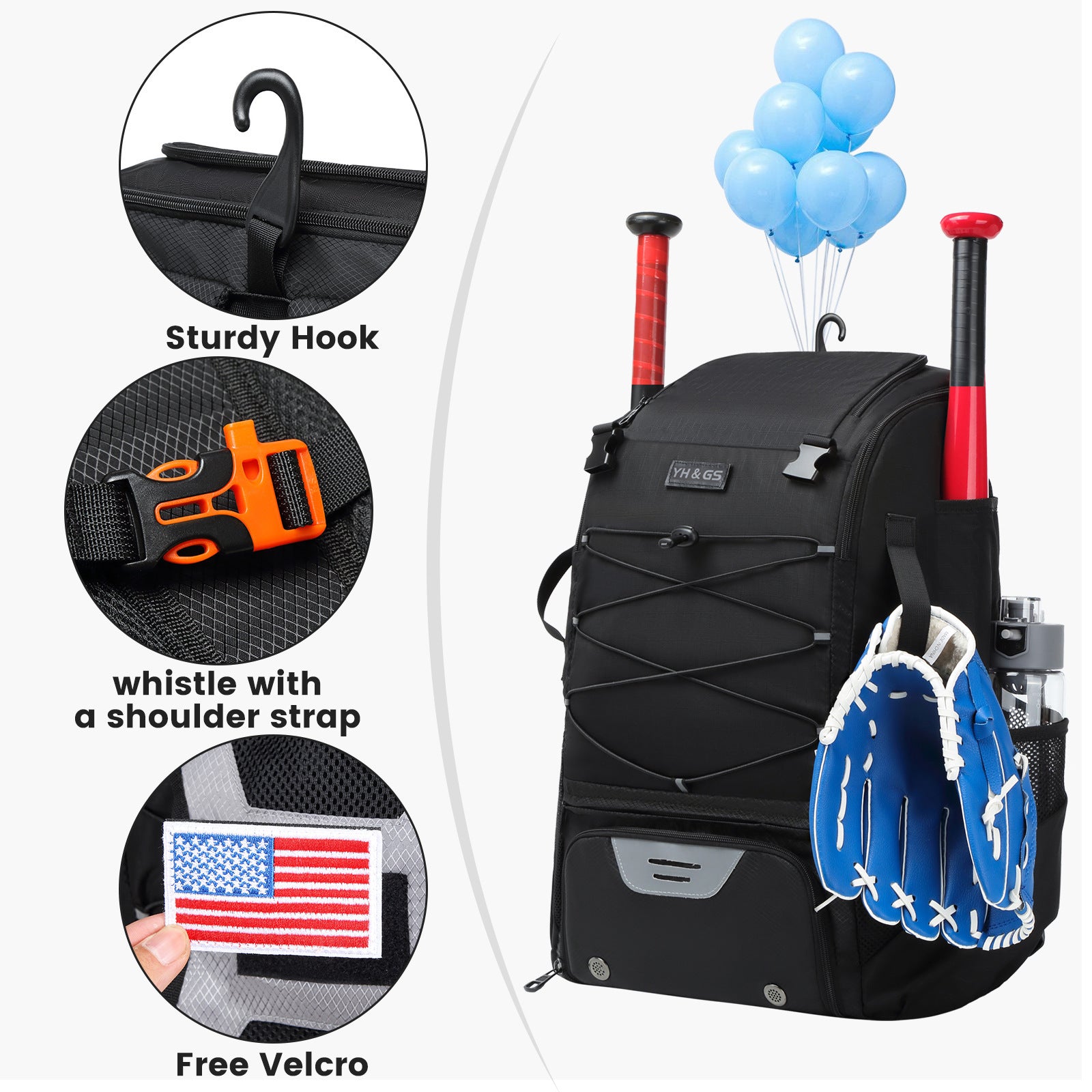 Baseball Equipment Backpack - Large Capacity Portable Multifunctional Bag - HOPE Athlete Apparel and Wellness