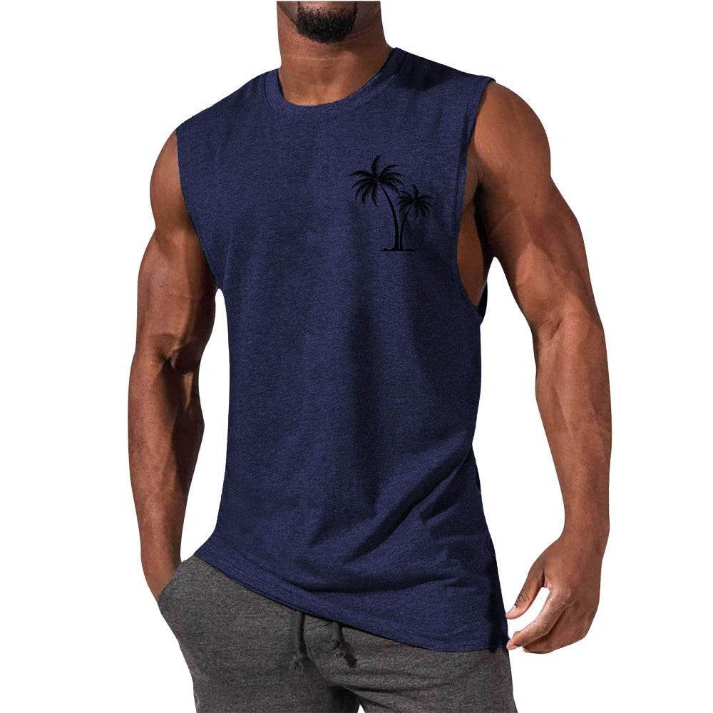 Coconut Tree Embroidery Vest - Summer Beach Tank Tops for Workout - HOPE Athlete Apparel and Wellness