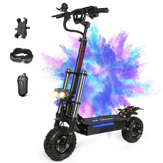 Electric Scooter, Folding Scooter, Dual Motor 60V27AH Battery, Dual Disc Hydraulic Oil Brake, Dual Shock Absorption, with Seat