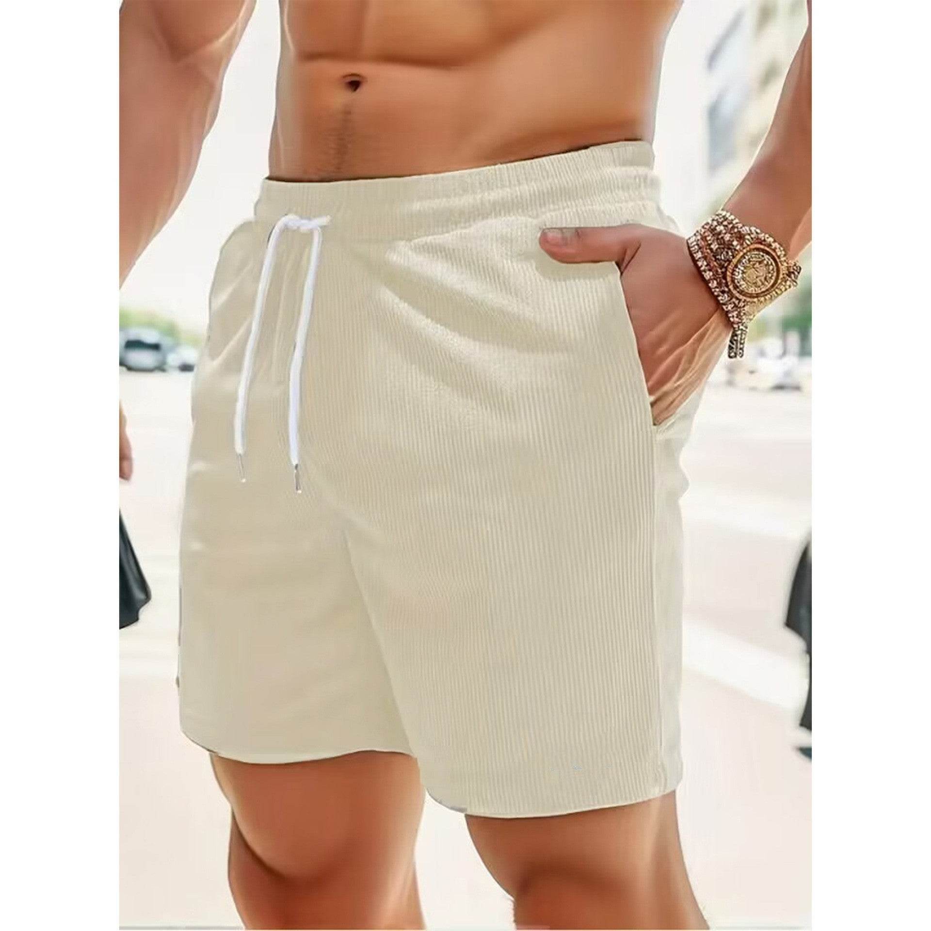 Pure Color Tied Sports Pants Corduroy Simple - HOPE Athlete Apparel & Wellness 