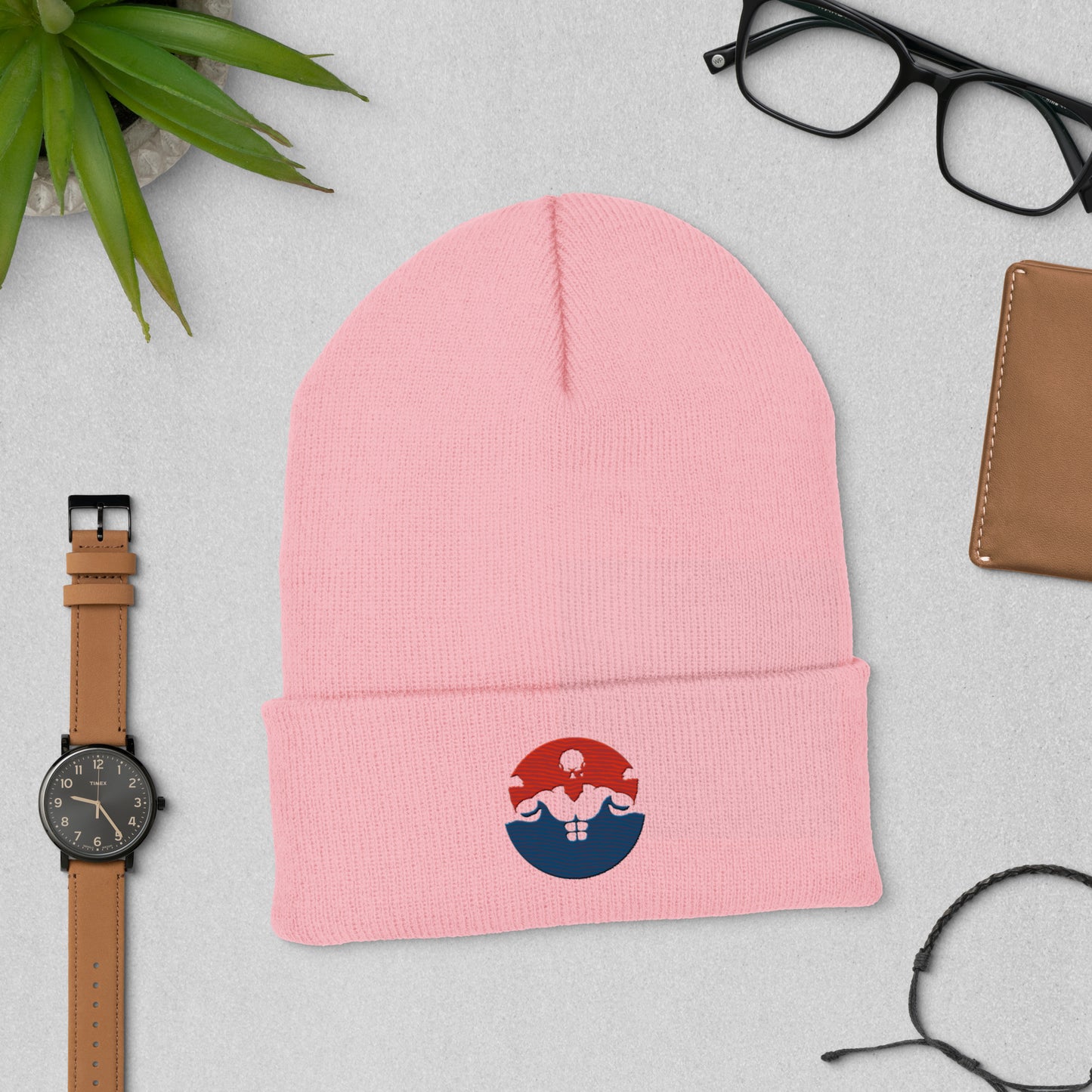 Unisex Cuffed Beanie- Weightlifting -