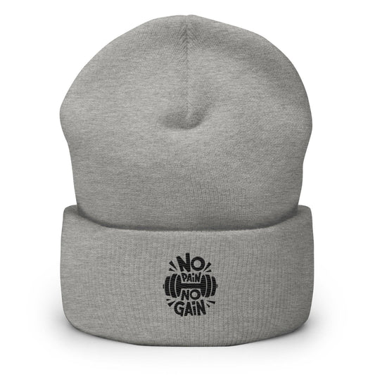 Unisex Cuffed Beanie- No Pain No Gain -