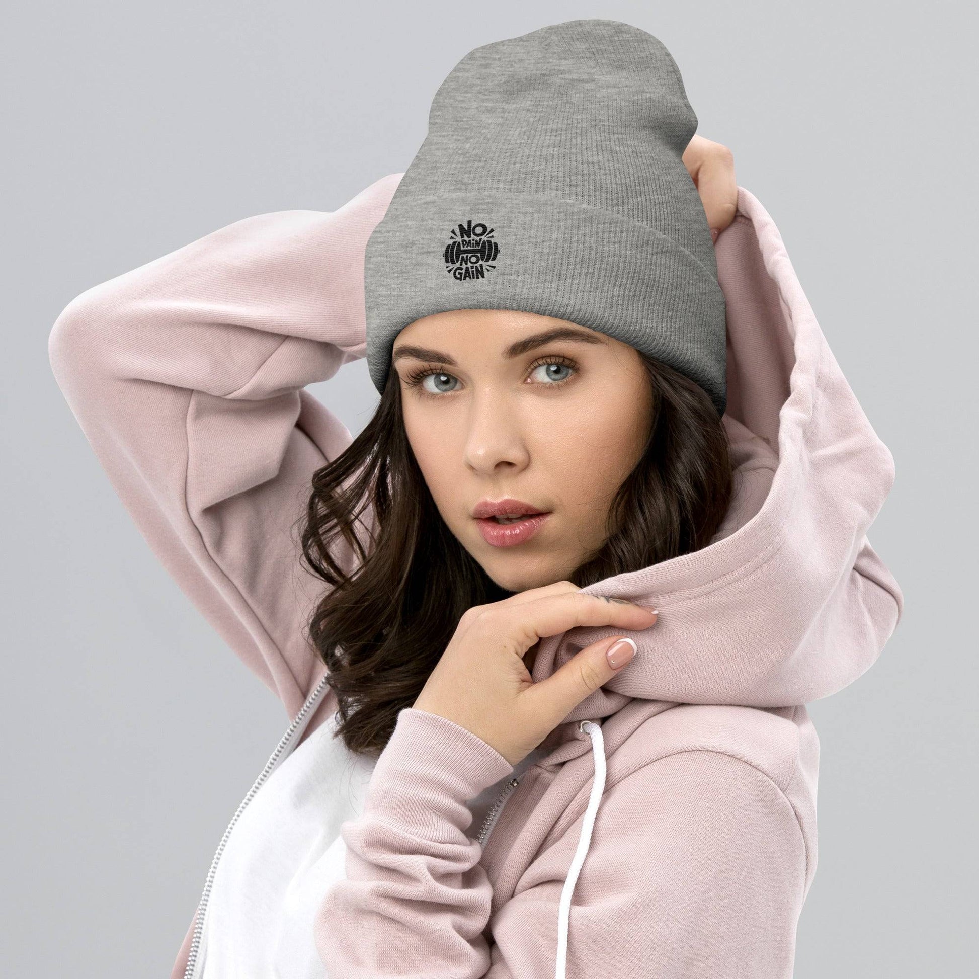 Unisex Cuffed Beanie- No Pain No Gain -