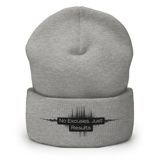 Unisex Cuffed Beanie- No Excuses Just Results -