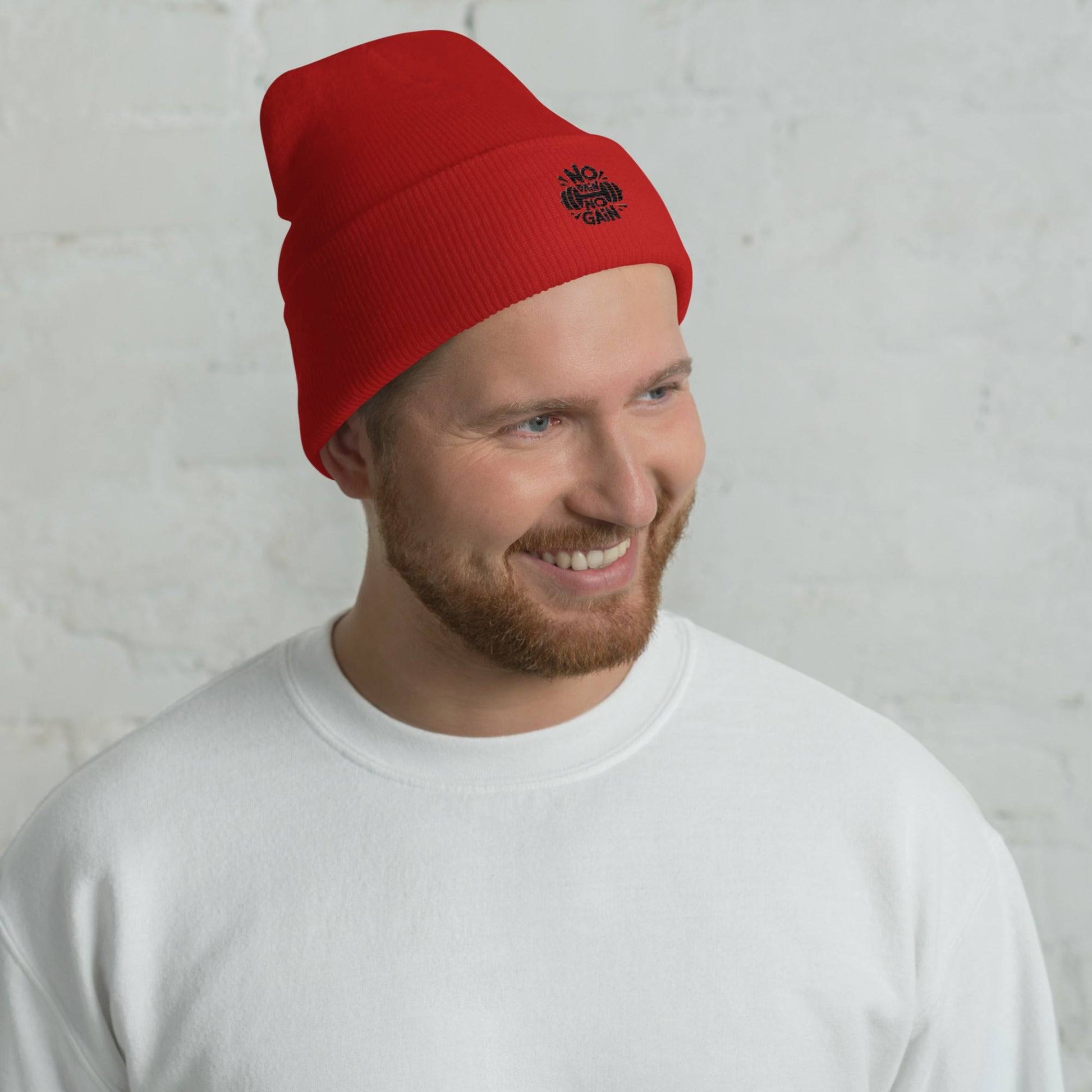 Unisex Cuffed Beanie- No Pain No Gain -