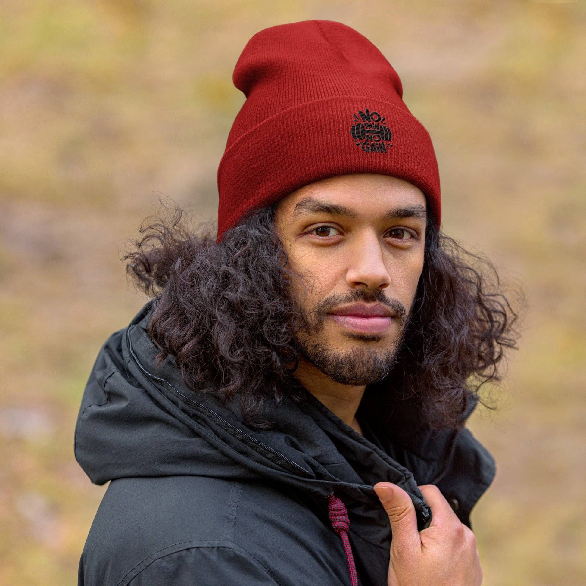 Unisex Cuffed Beanie- No Pain No Gain -