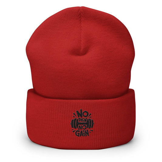 Unisex Cuffed Beanie- No Pain No Gain -