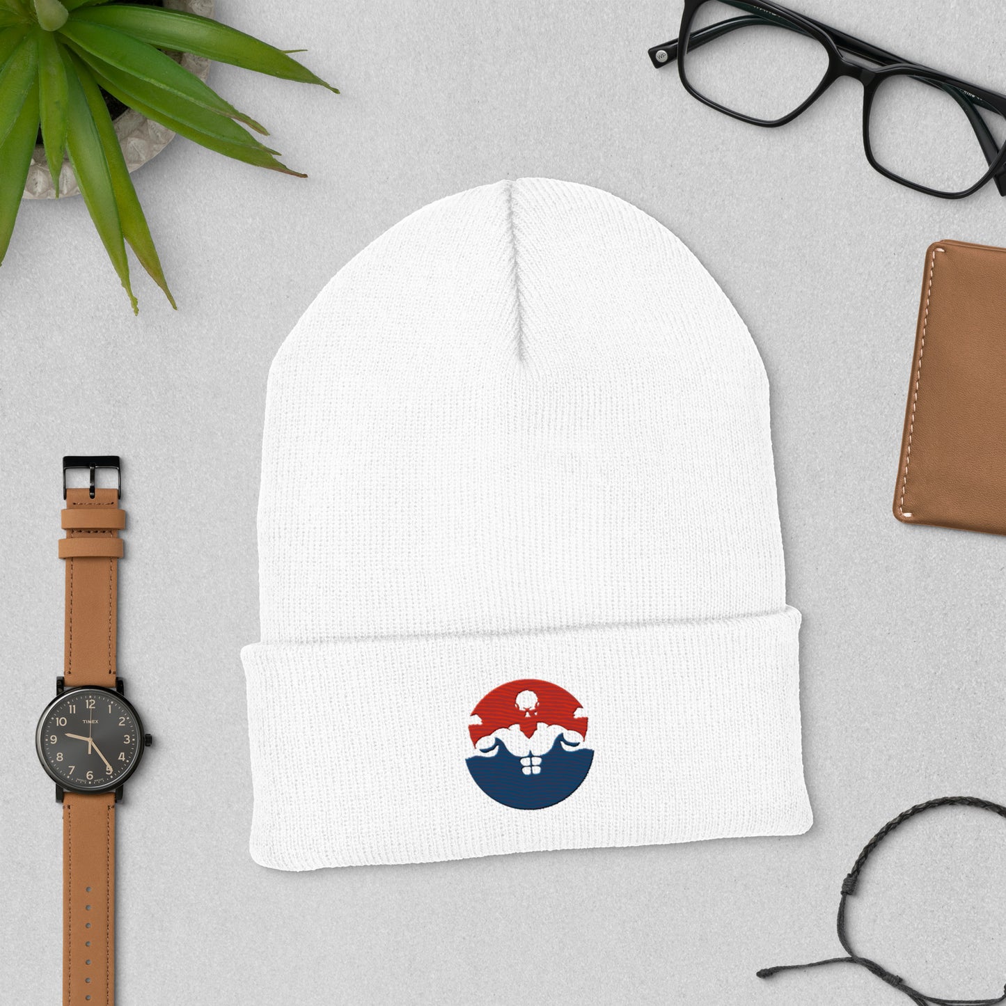 Unisex Cuffed Beanie- Weightlifting -