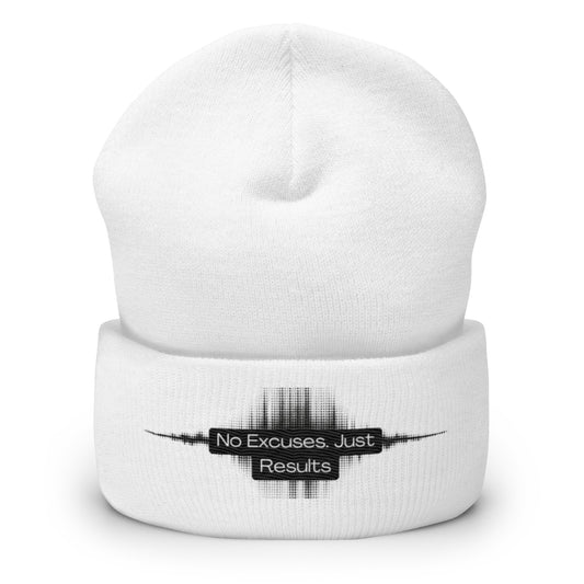 Unisex Cuffed Beanie- No Excuses Just Results -