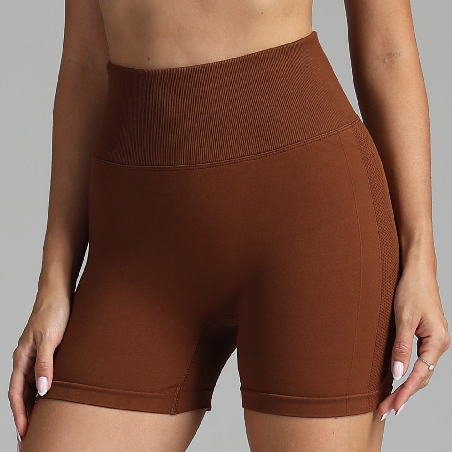 High Waist Fitness Shorts - Seamless & Solid Color