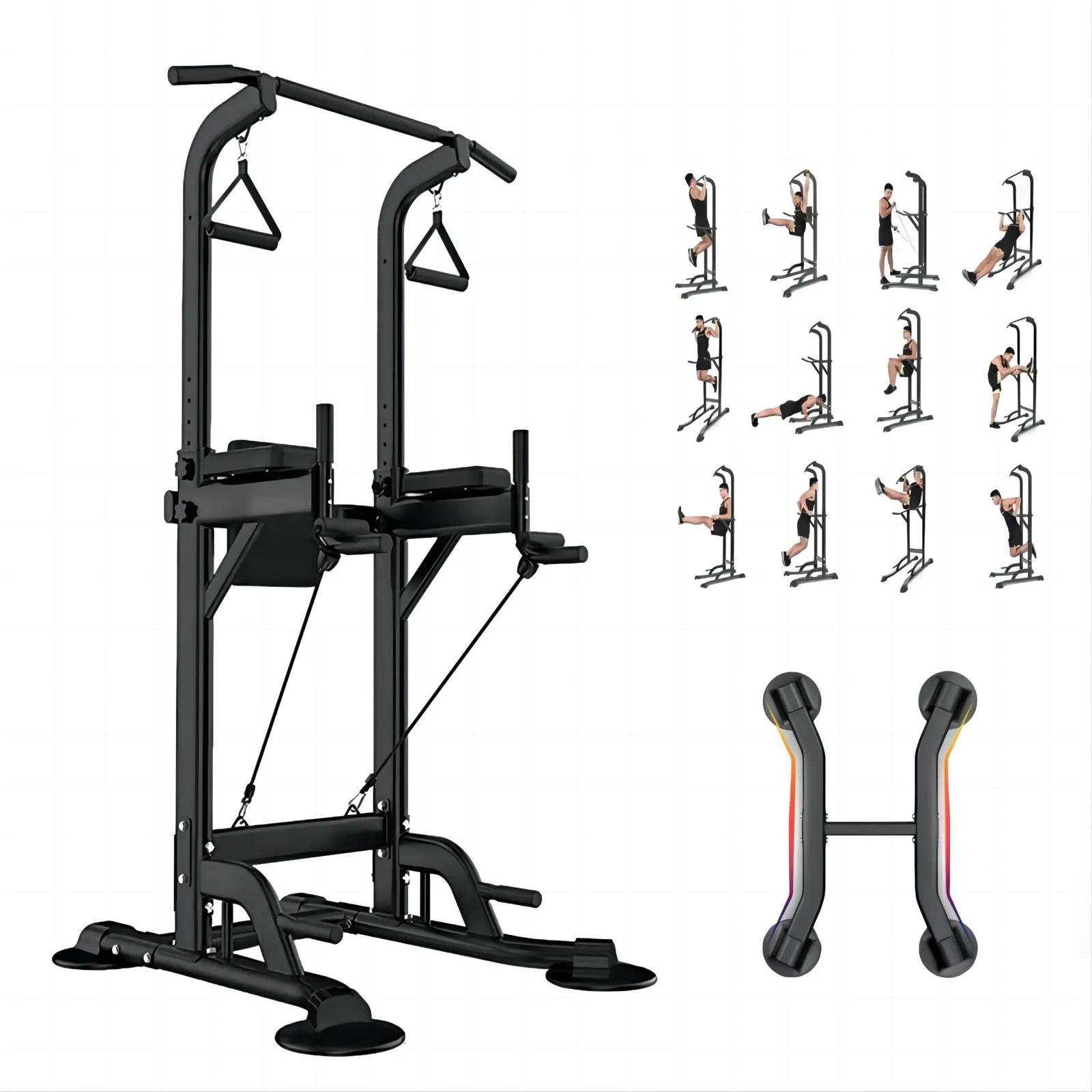 Power Tower for Home Gym - Dip Station and Pull-Up Bar Fitness Equipment -