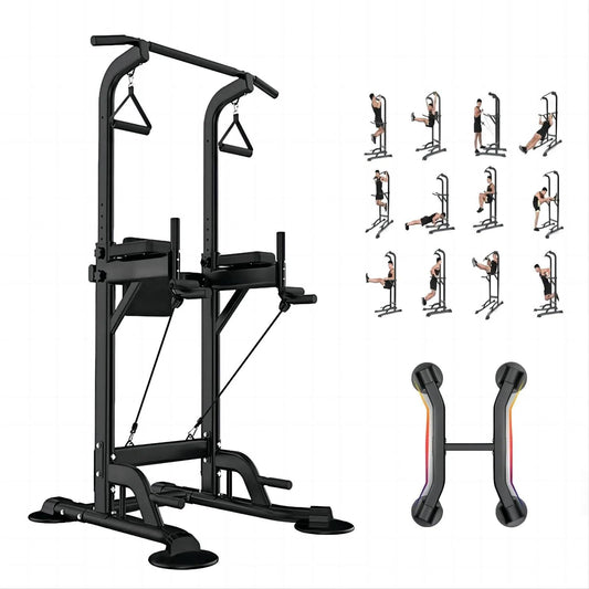 Power Tower for Home Gym - Dip Station and Pull-Up Bar Fitness Equipment -