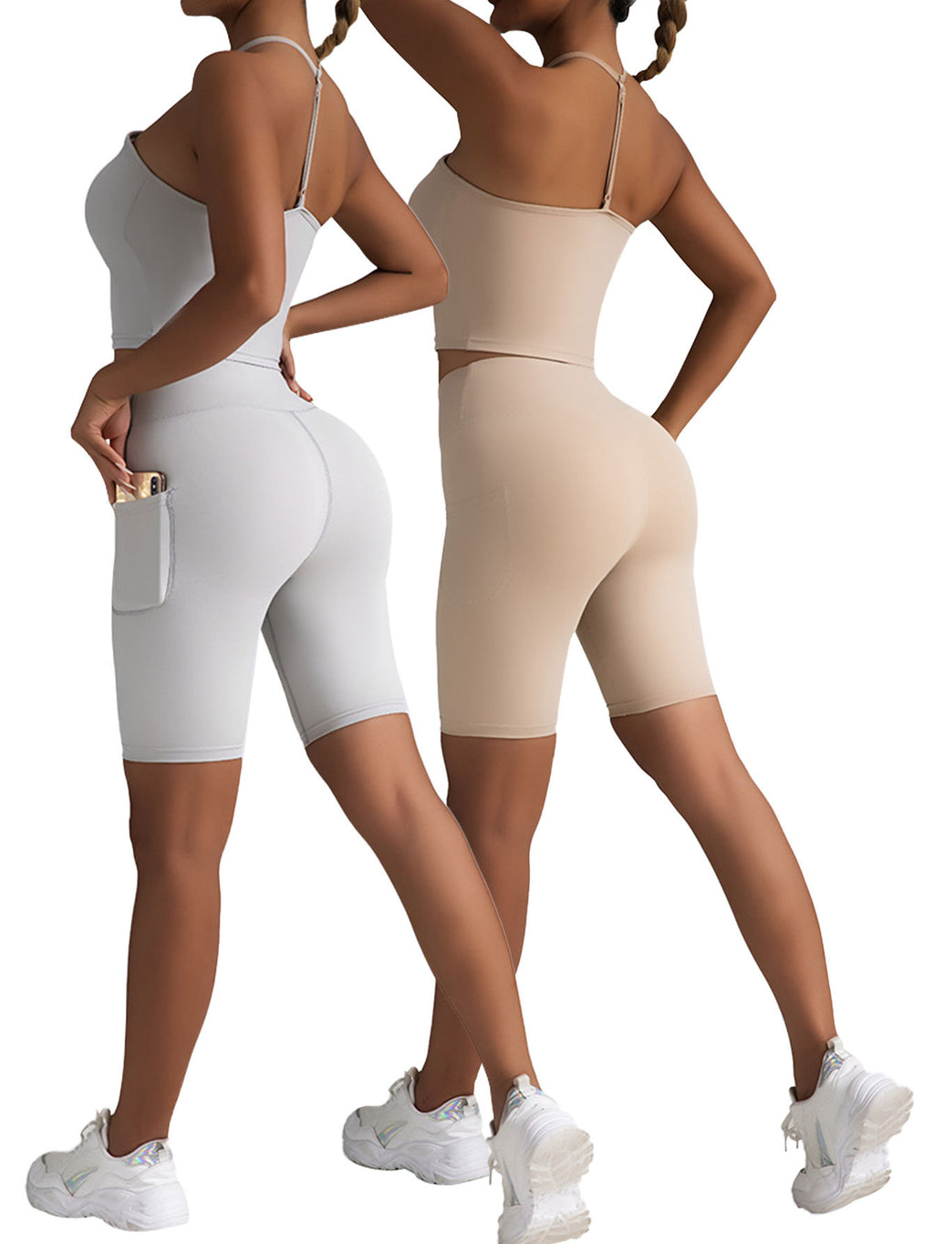 2 Pack Women's High Waist Biker Shorts - Workout Yoga Running - HOPE Athlete Apparel and Wellness