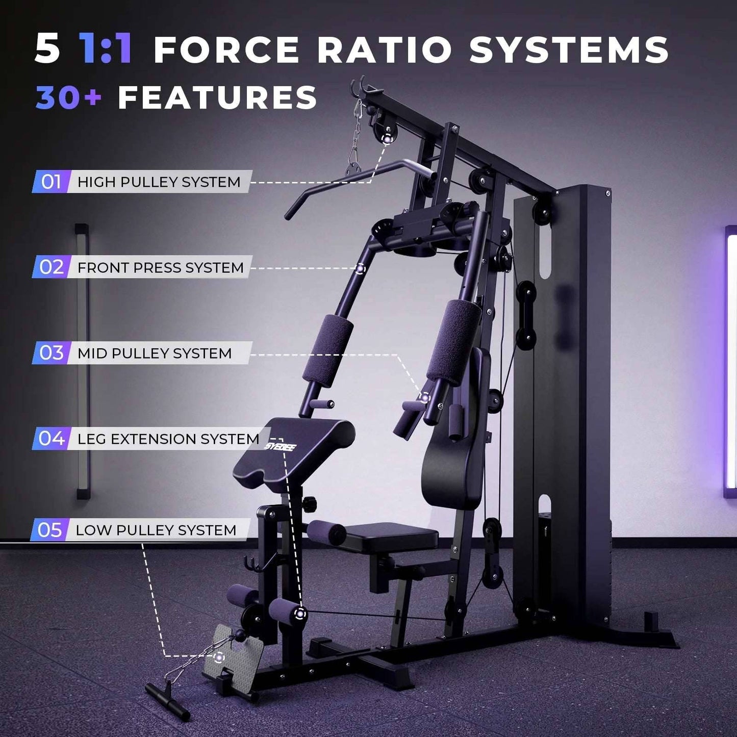 Home Gym Workout Station for Full Body Weight Cable Training -