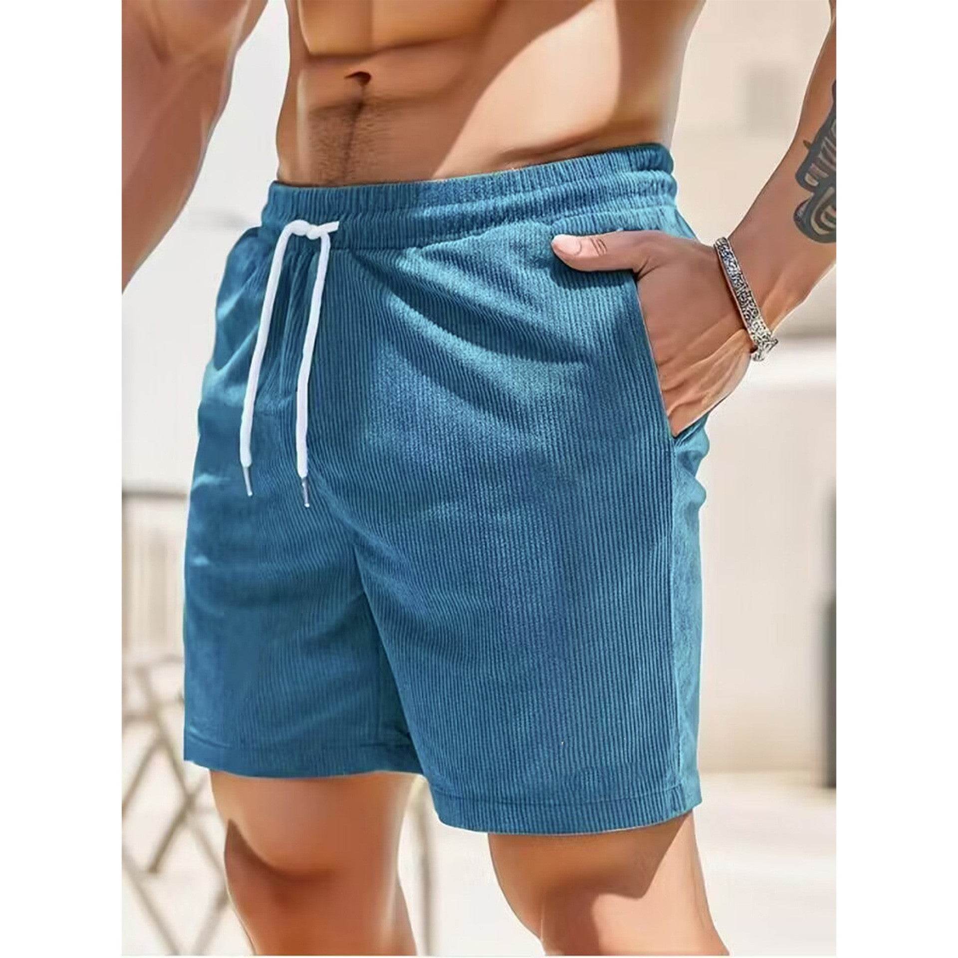 Pure Color Tied Sports Pants Corduroy Simple - HOPE Athlete Apparel & Wellness 