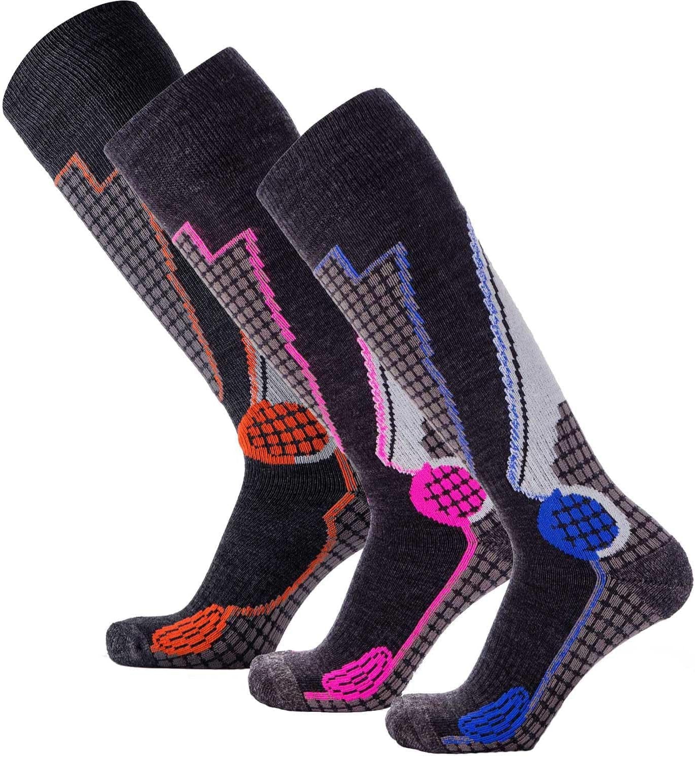 High Performance Wool Ski Socks - Thermal Warm Merino Wool OTC Sock, Men Women