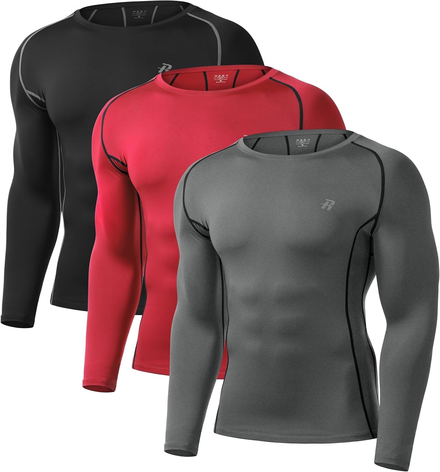 Compression Shirts for Men Long Sleeve Cool Dry Athletic Workout Tee Shirts Fishing Sun Shirts Sports Thermal Tights
