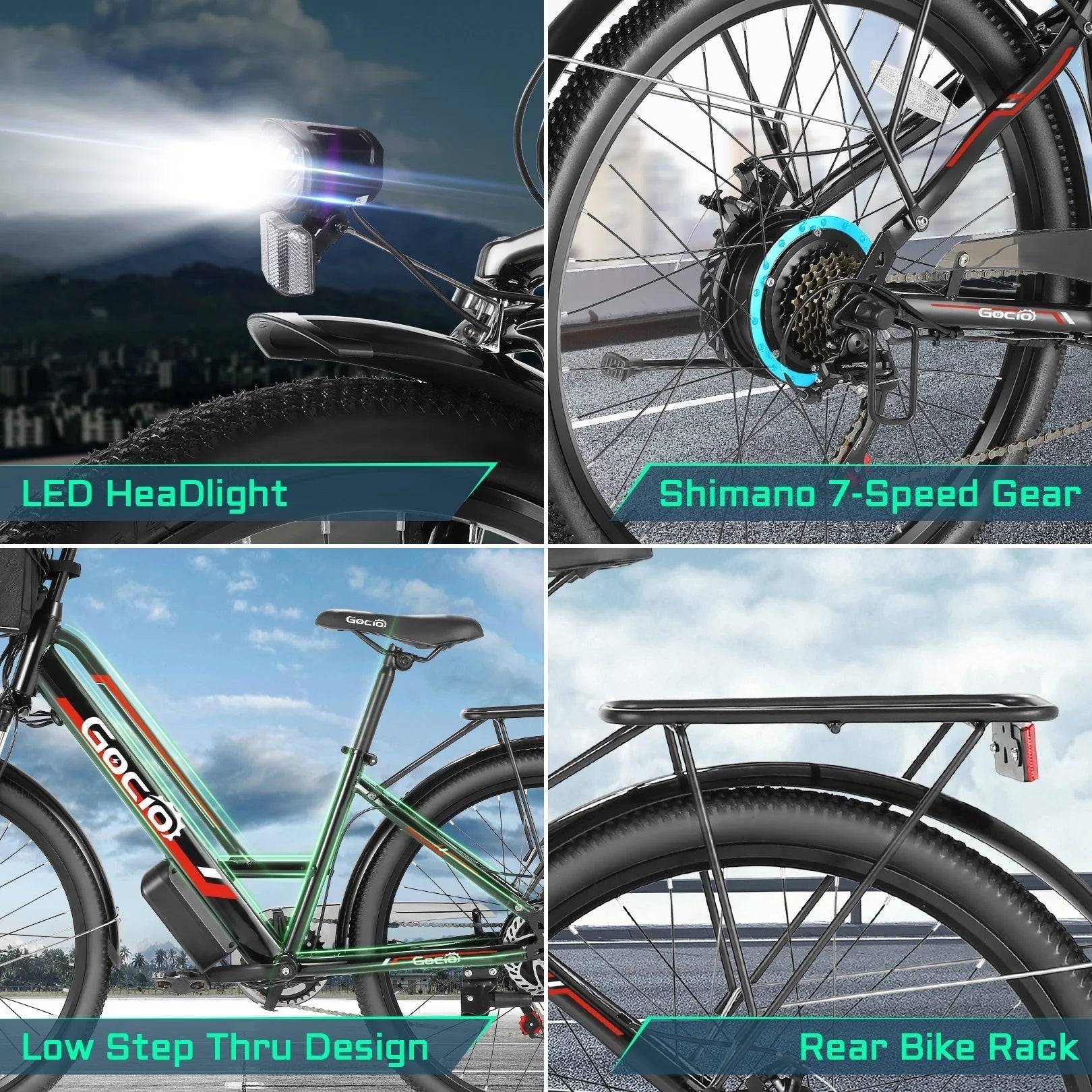 Electric Bike for Adults - 48V Electric Bicycle, 19.8Mph Cruiser Ebike -