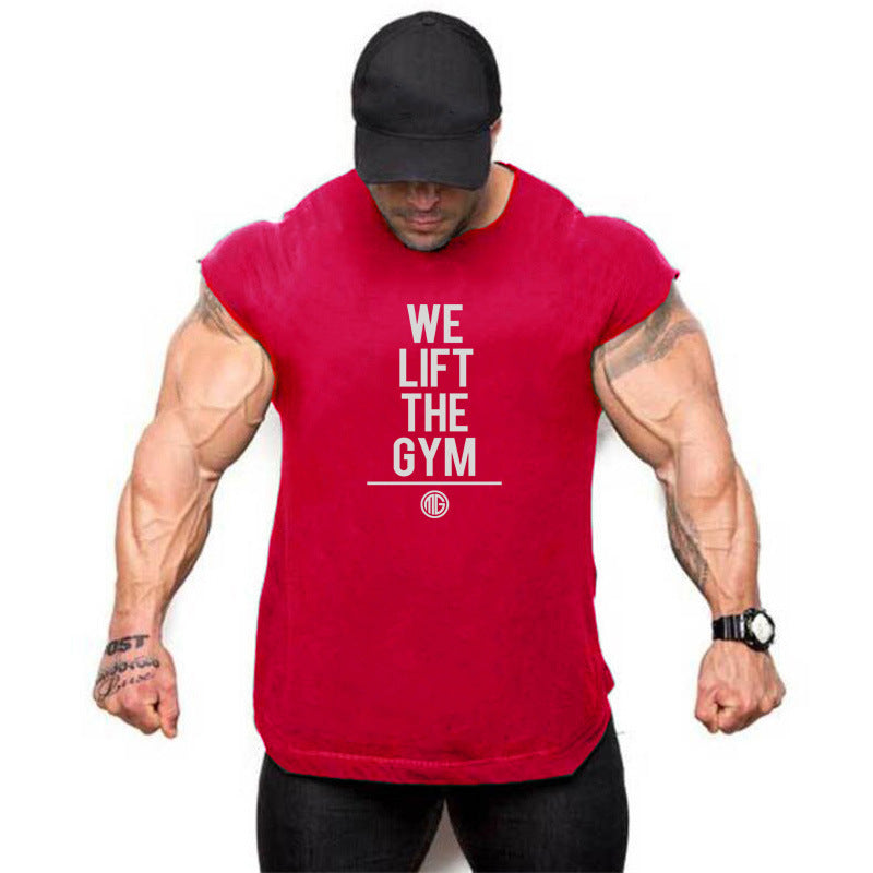Men's Bodybuilding Vest Sports Equipment Training Plus Size Sleeveless T-shirt