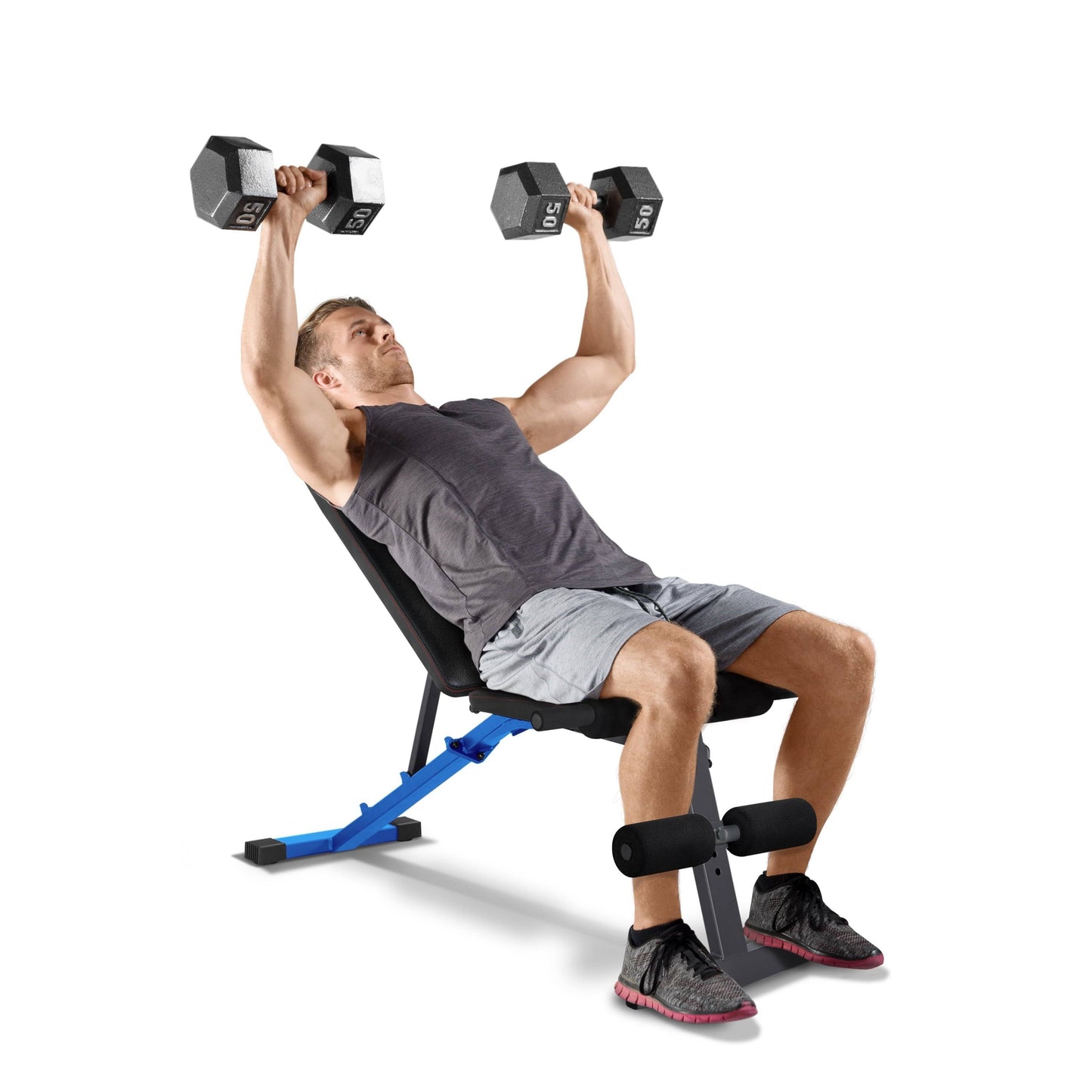 Strength Adjustable Weight Bench 600 lb Capacity - Blue -