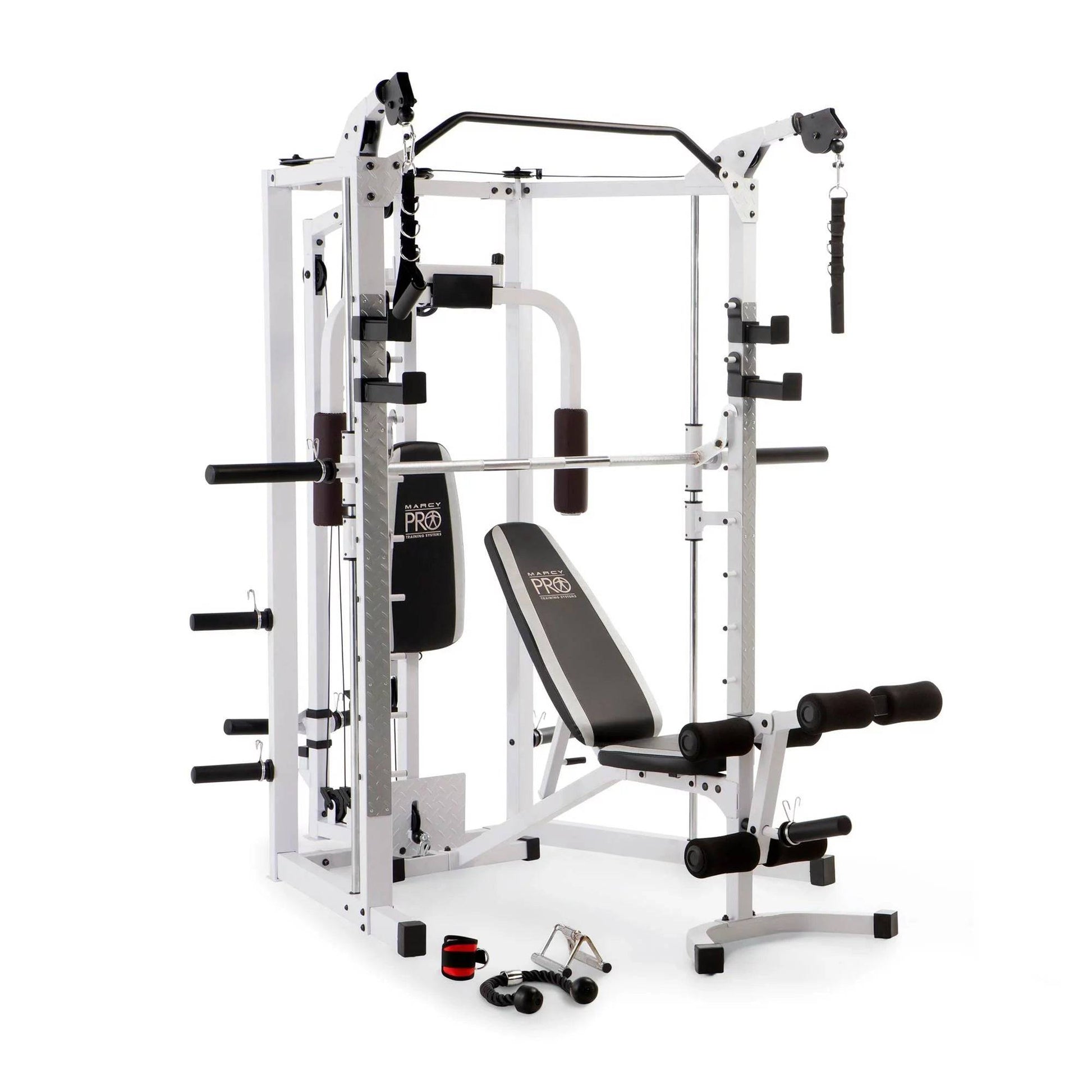 Combo All-in-One Home Gym Equipment for Full Body Workout - White -