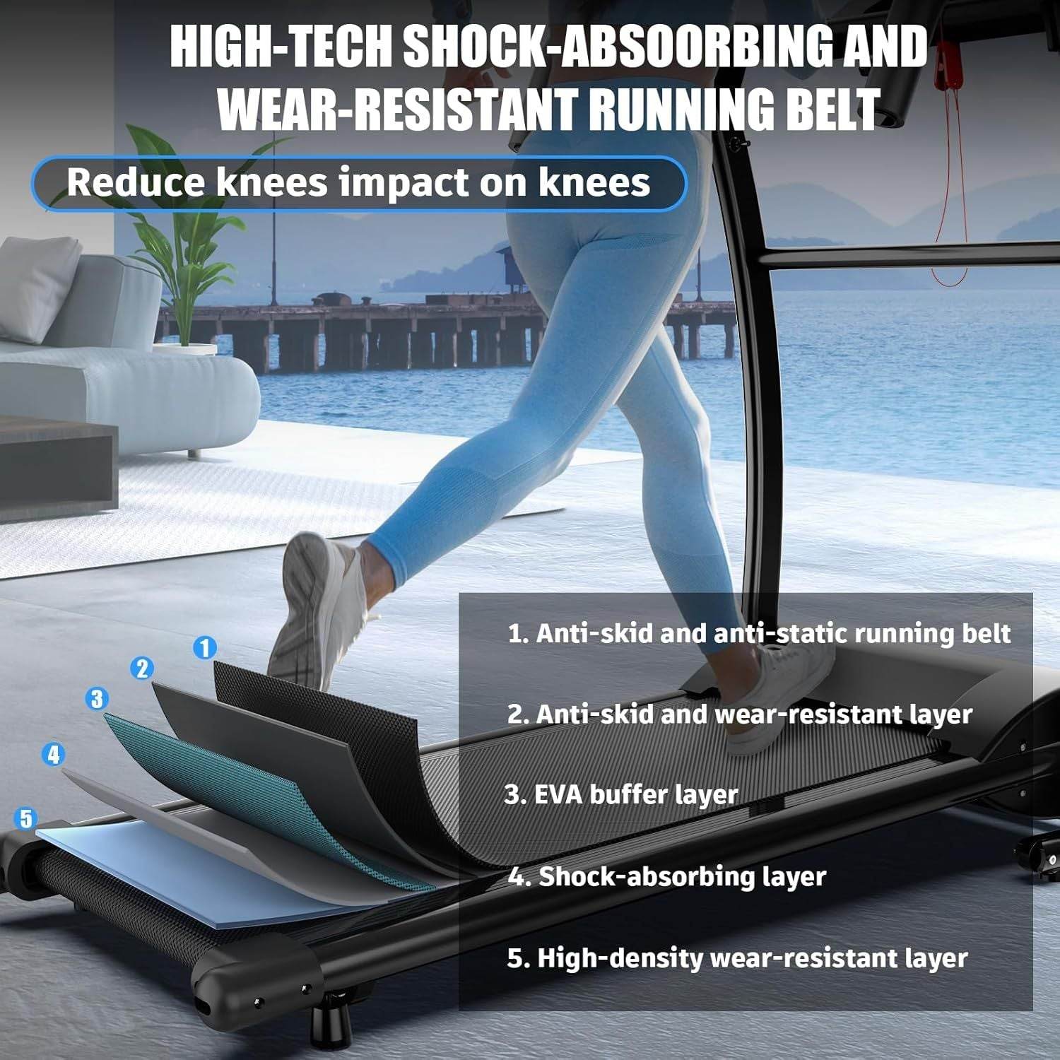 Foldable Treadmill with Heart Rate Sensor - 2.5HP Motor and 12 Preset Programs for Home Use  - HOPE Athlete Apparel and Wellness