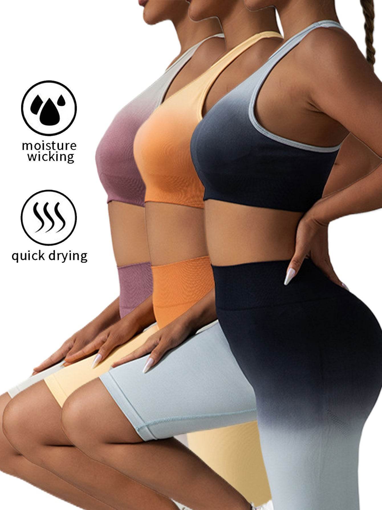 3 Pack Women's Medium Support Sports Bra - Racerback Padded for Comfortable Activewear - HOPE Athlete Apparel & Wellness 
