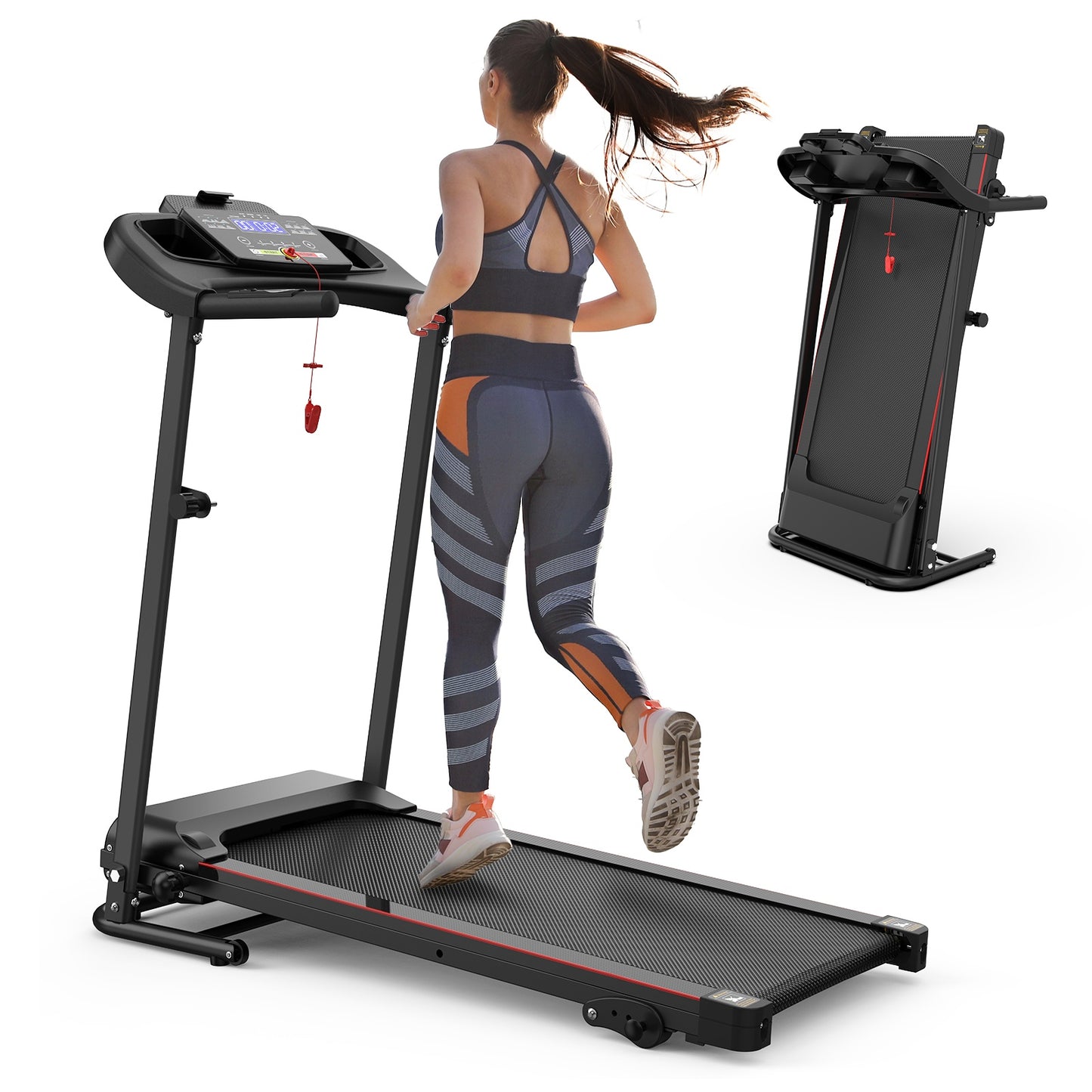 Foldable Treadmill with 2.5HP Motor, 12 Programs & 3-Level Incline