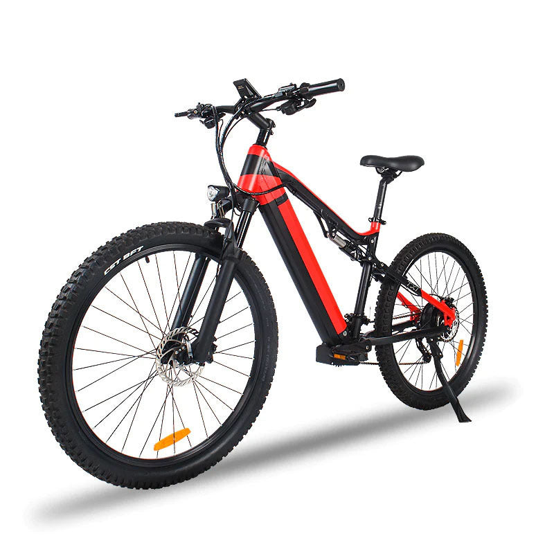 Red 500W Electric Mountain Bike - 27.5" 48V 27-Speed E-Bike