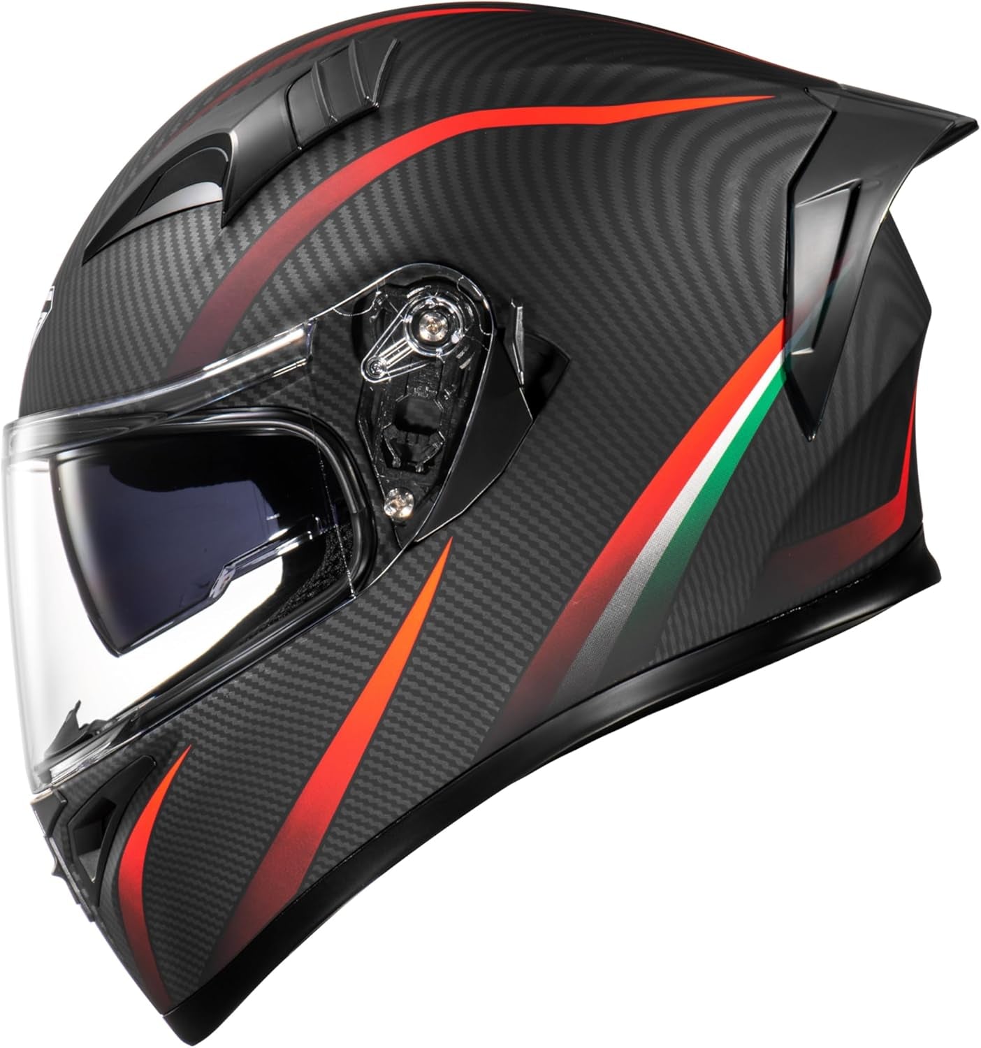 Full Face Motorcycle Helmet with Internal Tinted Visor & DOT Approved for Moped ATV Cruiser Scooter (Matt Red, Large)