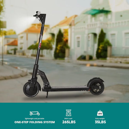 Electric Scooter 36V 10.4Ah 15.5Mph Escooter Anti-Skid Folding Electric Scooter 15-21Miles Range Lightweight Electric Scooter
