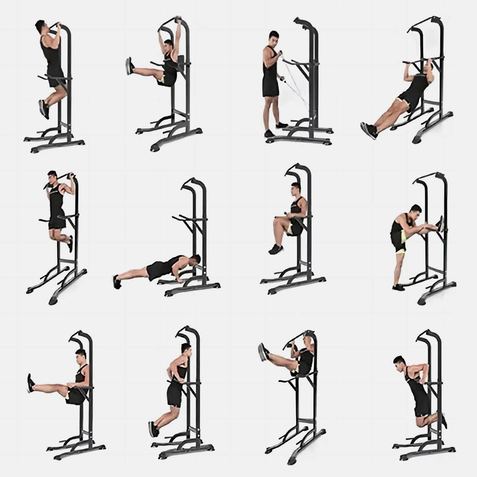 Power Tower for Home Gym - Dip Station and Pull-Up Bar Fitness Equipment -