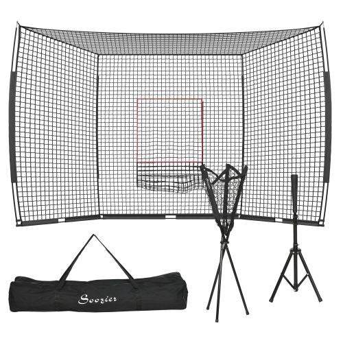 Soozier 17' x 5.5' Baseball Net with Strike Zone, Tee, Caddy, and Carry Bag - HOPE Athlete Apparel and Wellness