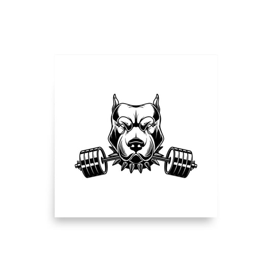 Lift Like a Beast – Motivational Gym Poster with Strong Dog Design -