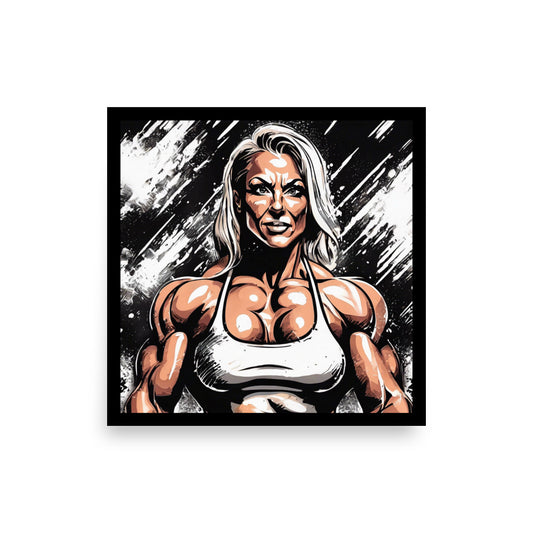 Women’s Bodybuilding Motivation Poster - Strength & Power Wall Art for Inspiring Home Gym Decor -