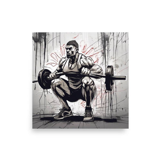 Push Beyond Limits Athletic Fitness Poster - Motivational Wall Art for Gym Walls -