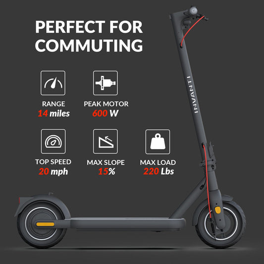 Electric Scooter Portable Folding Commuting E-Scooter with Turn Signals & App Control