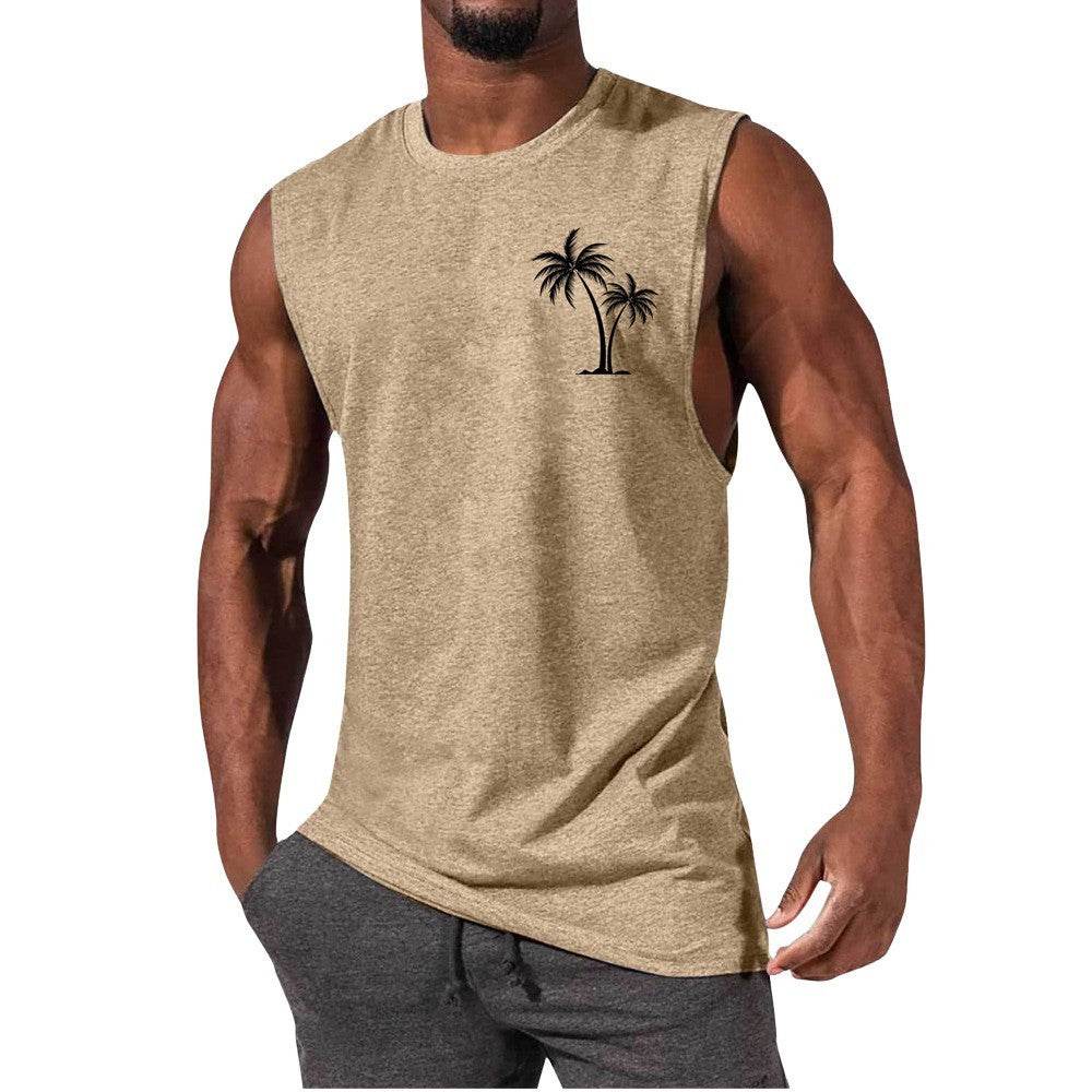 Coconut Tree Embroidery Vest - Summer Beach Tank Tops for Workout - HOPE Athlete Apparel and Wellness