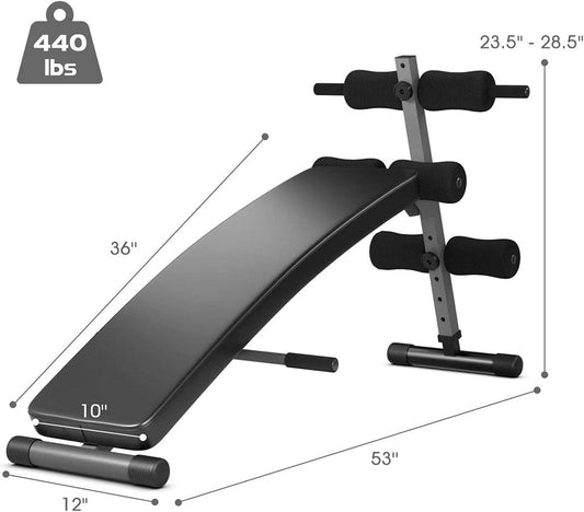 Sit Up Bench Adjustable for Home Workouts - Essential Fitness Equipment for Strength Training with Adjustable Sit Up Bench -