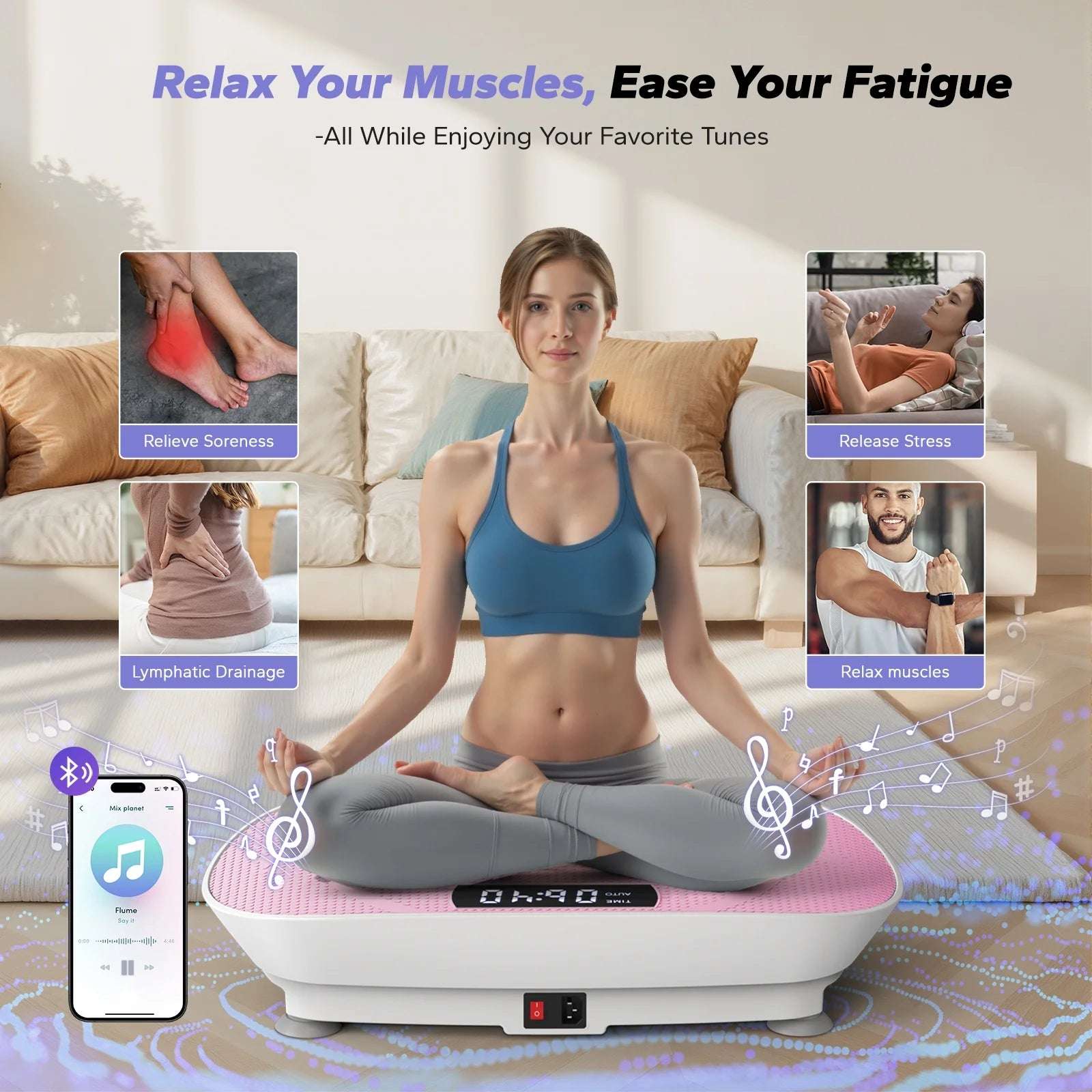 Vibrating Muscle Toner Machine with 300Lbs Capacity for Effective Toning -