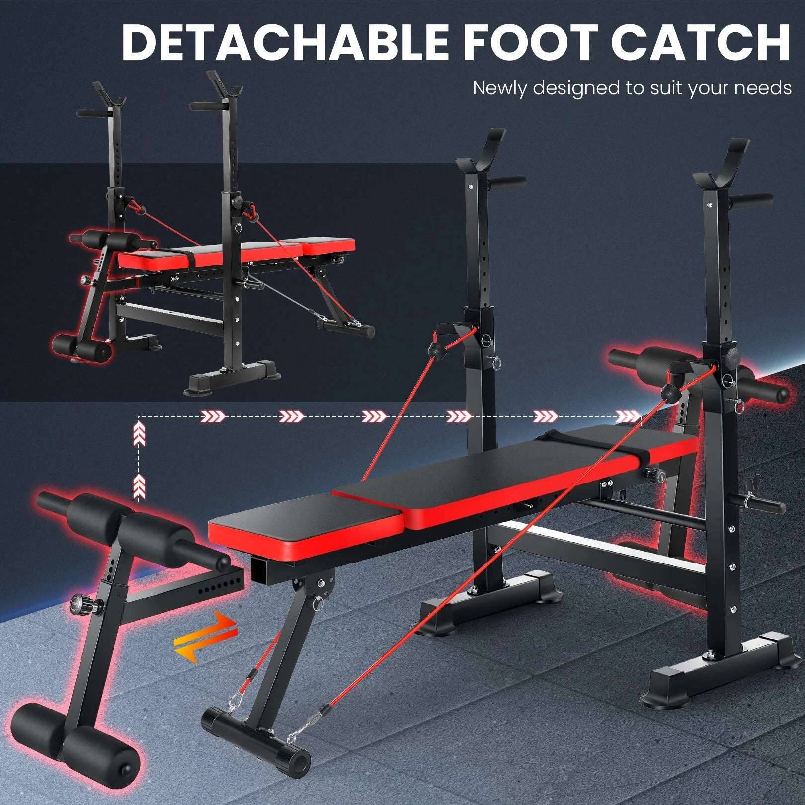 Adjustable Weight Bench Set - 6 in 1 Bench Press for Versatile Workout -