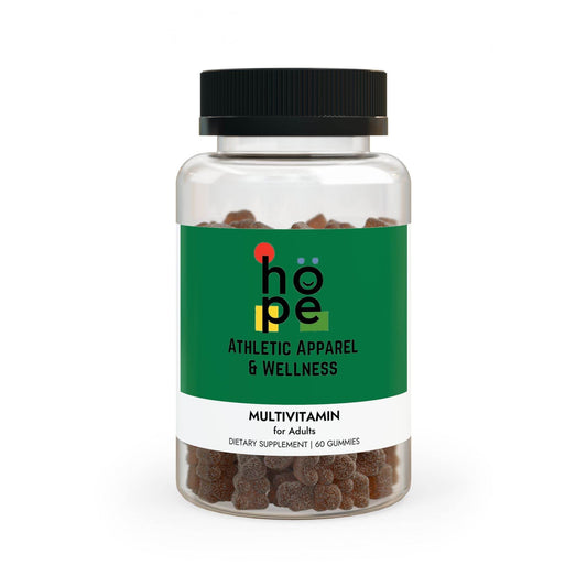 Printify adult multivitamin gummies in clear bottle with green label and black cap for wellness