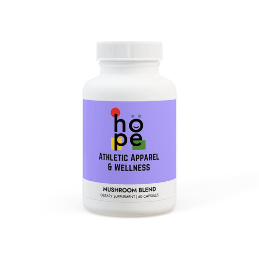 Hope brain health mushroom supplement bottle with mushroom blend dietary capsules
