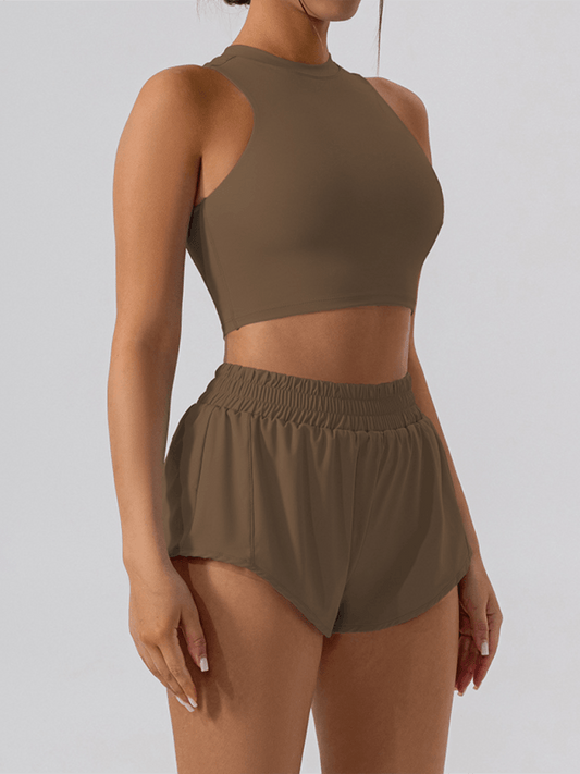 Women's Slim Fit Sports Set  Vest Top & Casual Shorts
